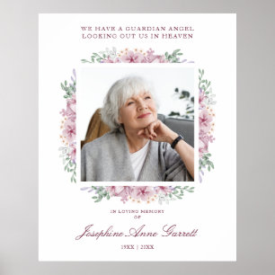 Poster Photos florales roses Souvenir Mariage Chers collè