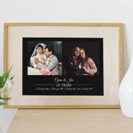 Poster Photos Maintenant et Alors Texte Argent Photo d'An