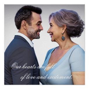 Poster Photos romantiques et naturelles d'un couple âgé a