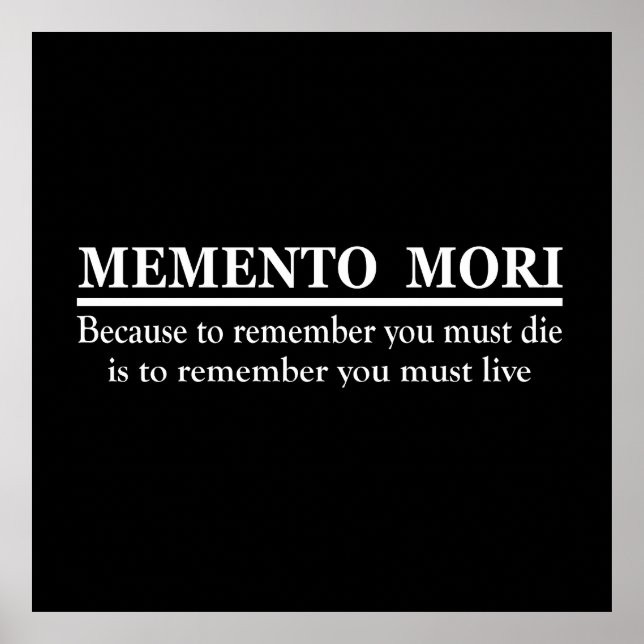 Poster Phrase latine - Memento Mori (Devant)