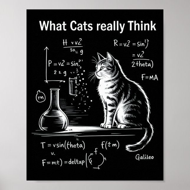 Poster Physique de chat drôle Humour Design Ce que les ch (Devant)