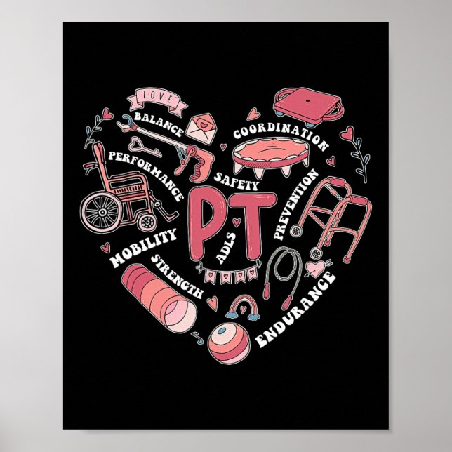 Poster Physique Thérapie Pt Valentine forme cardiaque phy (Devant)