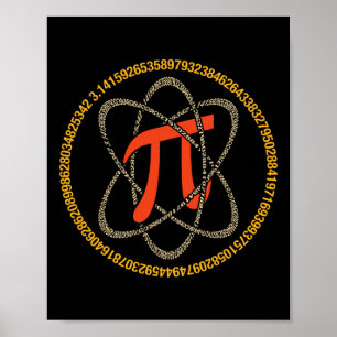 Poster Pi Atom - Pi Day Et Cadeau Math Lover