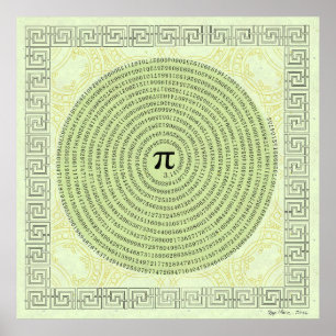 Poster Pi dans une spirale ~ Math comme art