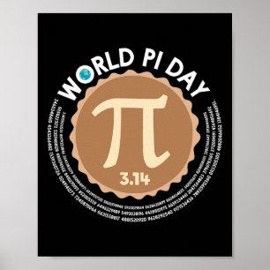 Poster Pi Day - 3.14 Mars 14 - Math Geometry Nerd - Pie