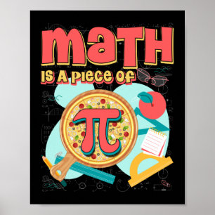 Poster Pi day 3.14 Math Is A Piece Of Pizza