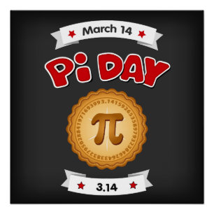 Poster Pi Day est le 14 mars, Bring Pie!