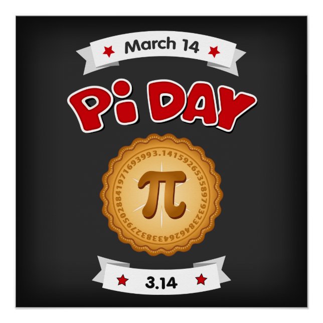 Poster Pi Day est le 14 mars, Bring Pie! (Devant)