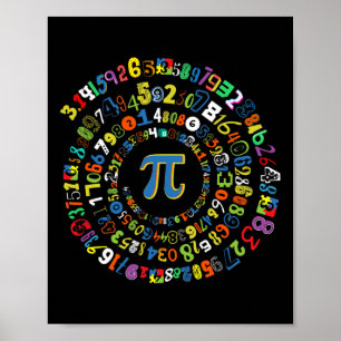 Poster Pi Day Funny Spiral Math Geek Mathématiques Cool L