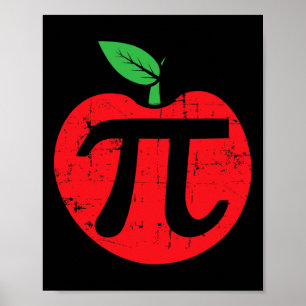 Poster Pi Day Pomme Pie Pun 3.14 Mignonne Apprenti Math
