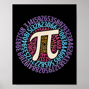 Poster Pi Day Shirt Circulaire 3.14 Pi Math Students Scho