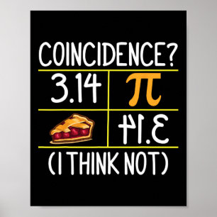 Poster Pi équivaut à la coïncidence de tarte Je ne pense
