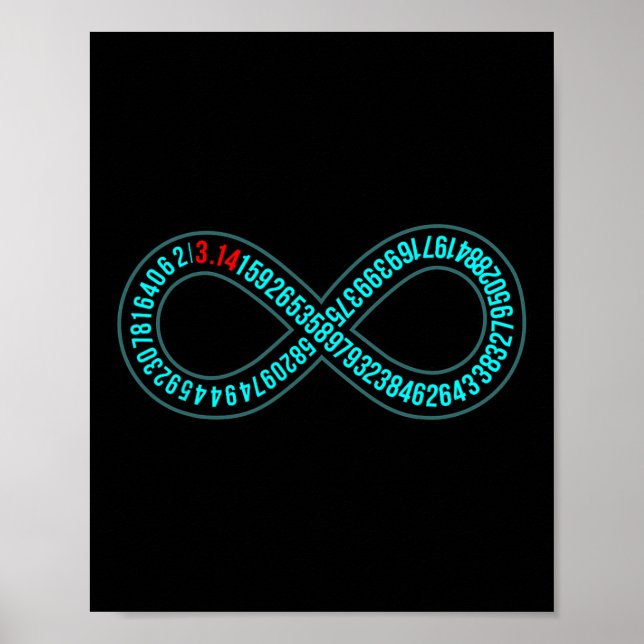 Poster Pi Infinity Pi Day Lover Math Enseignant Mathémati (Devant)