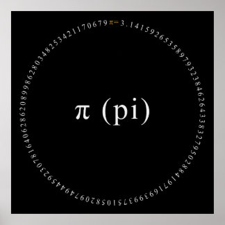 Poster Pi, L'Affiche Mathématique Irrationnelle Constante