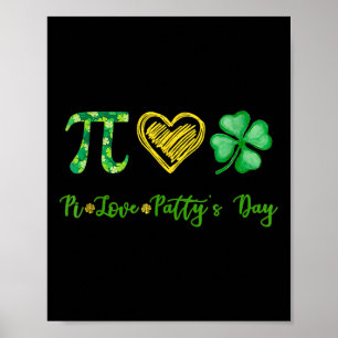 Poster Pi Love Shamrock Patty's Day Math Enseignant St Pa