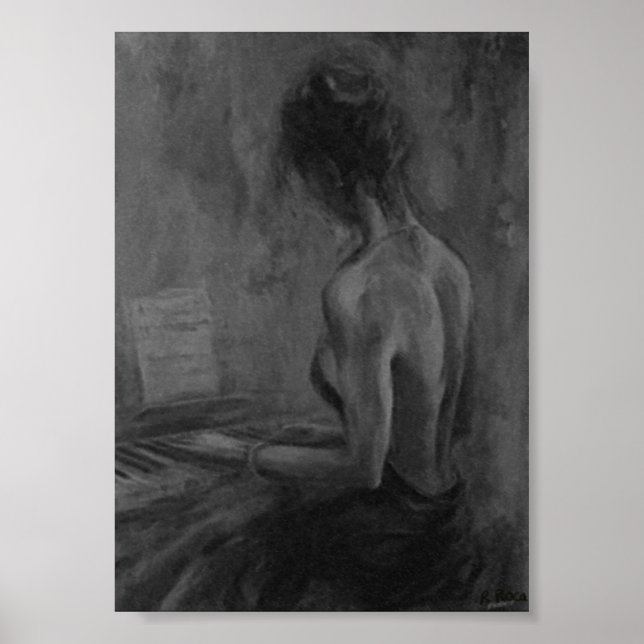 Poster Pianista Mujer Original charbobineAtwork Impresion (Devant)