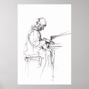 Poster Pianiste minimaliste Abstrait -