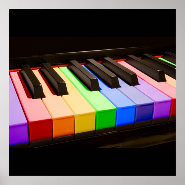 Poster Piano arc-en-ciel (Devant)