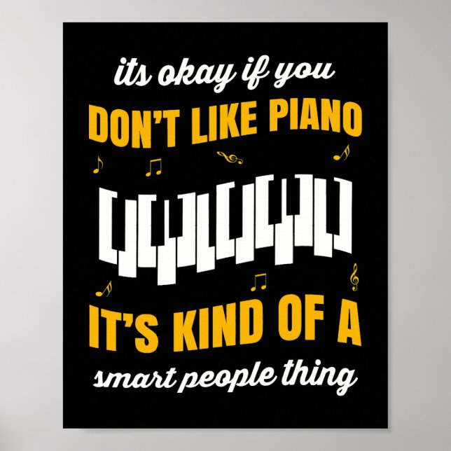 Poster Piano cadeau pour orchestre musiciens instrument d (Devant)