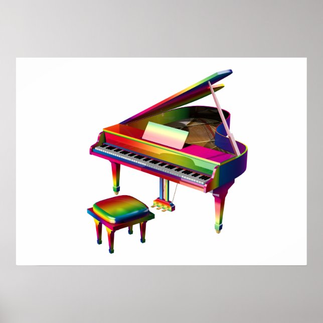 Poster Piano de couleur arc-en-ciel (Devant)