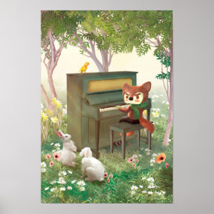 Poster Piano Forêt