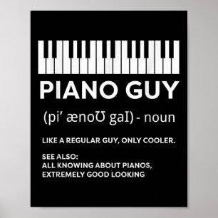 Poster Piano Guy Chemise Pianiste Man Joueur Clavier Drôl