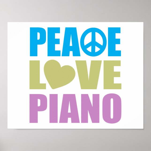 Poster Piano Peace Love (Devant)