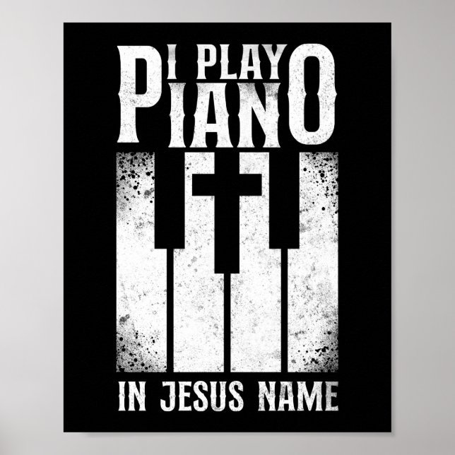 Poster Piano Pianiste Je Joue Piano En Jésus Nom Clavier (Devant)
