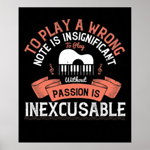 Poster Piano - Sans Passion Est Inexcusable