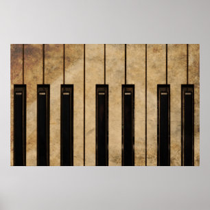 Poster Piano vintage grunge