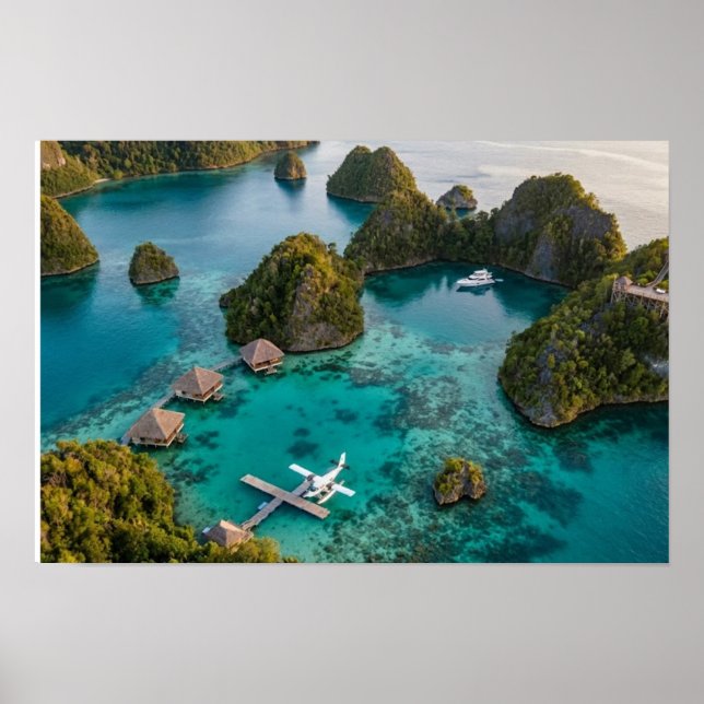 Poster Piaynemo Raja Ampat Islands Paradise View Art (Devant)
