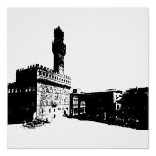 Poster Piazza della Signoria à Florence, Italie centrale