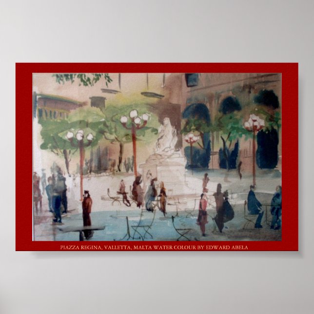 POSTER PIAZZA REGINA, MALTE (Devant)
