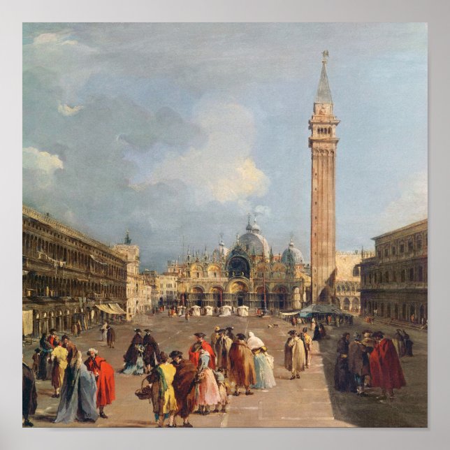 Poster Piazza San Marco, Venise, c.1760 (Devant)