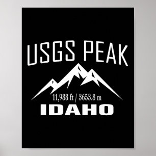 Poster Pic de l'Usgs Idaho Escalade Club de sommet Outdoo