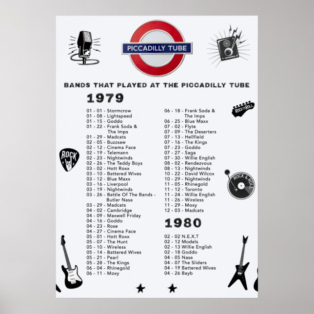 Poster Piccadilly Tube 1979 1980 (Devant)