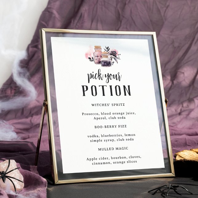Poster Pick Your Potion Halloween Baby Shower Drink Sign (Créateur téléchargé)