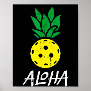 Poster Pickleball ananas aloha pickle ball hawaii hommes