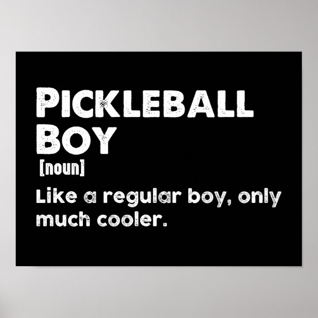 Poster Pickleball Boy Funny Dictionnaire Définition (Devant)