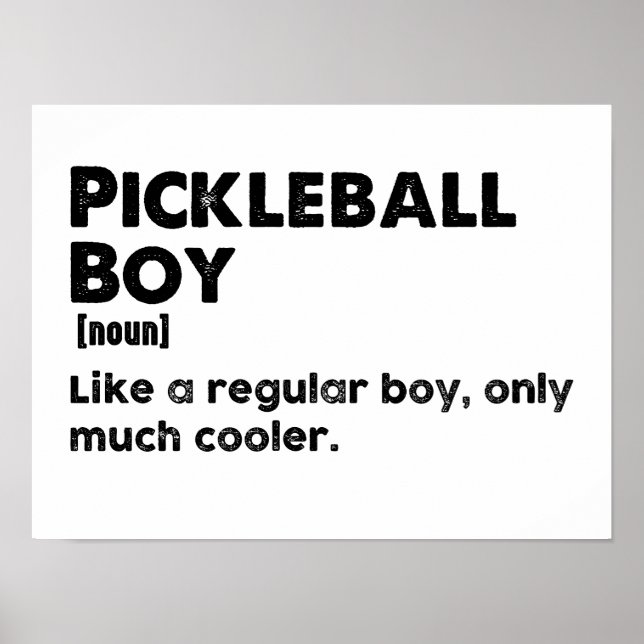 Poster Pickleball Boy Funny Dictionnaire Définition Pickl (Devant)