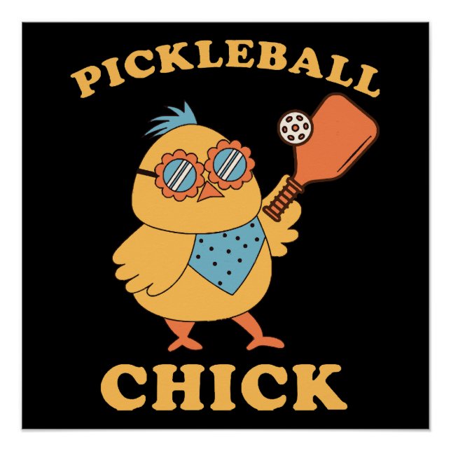 Poster Pickleball Chick - rétro (Devant)