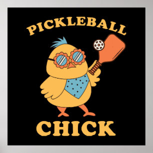 Poster Pickleball Chick - rétro