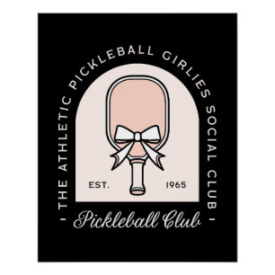 Poster Pickleball filles club de beauté arc noir esthétiq