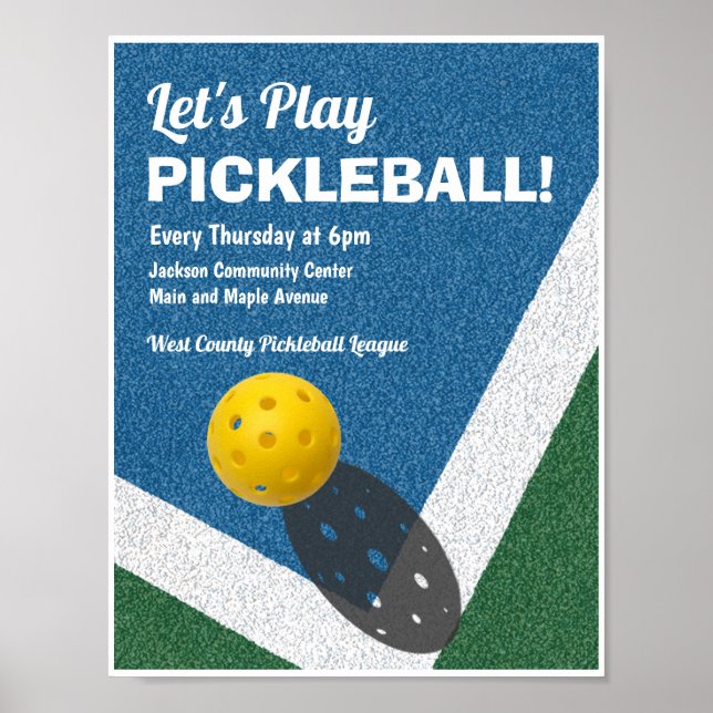 Poster Pickleball Games Publicité (Devant)