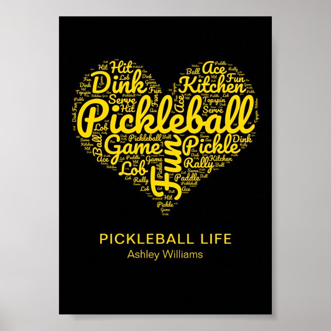 Poster Pickleball Life Word Typographie d'art Personnalis (Devant)