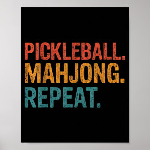 Poster Pickleball mahjong répéter drôle