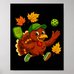 Poster Pickleball pickle ball dinde thanksgiving automne