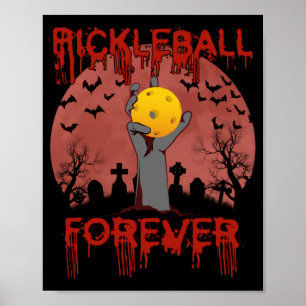 Poster Pickleball pour toujours pour Halloween