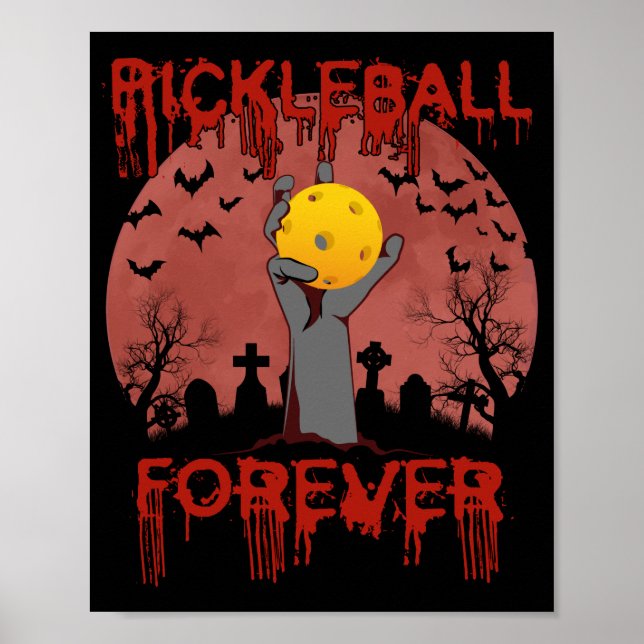 Poster Pickleball pour toujours pour Halloween (Devant)