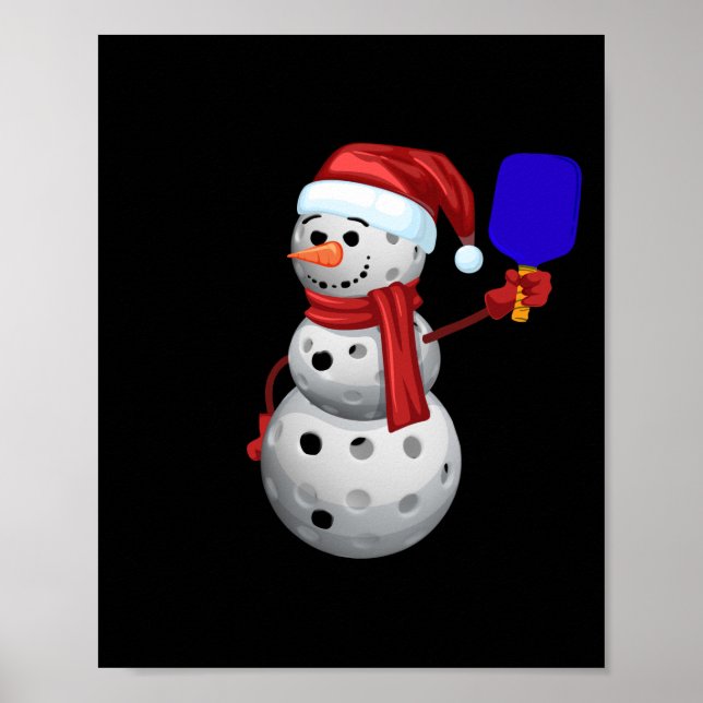 Poster Pickleball Snowman (Devant)